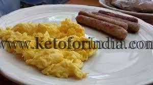Thursday Keto Diet Plan: Scrambled eggs with Chicken Sausages