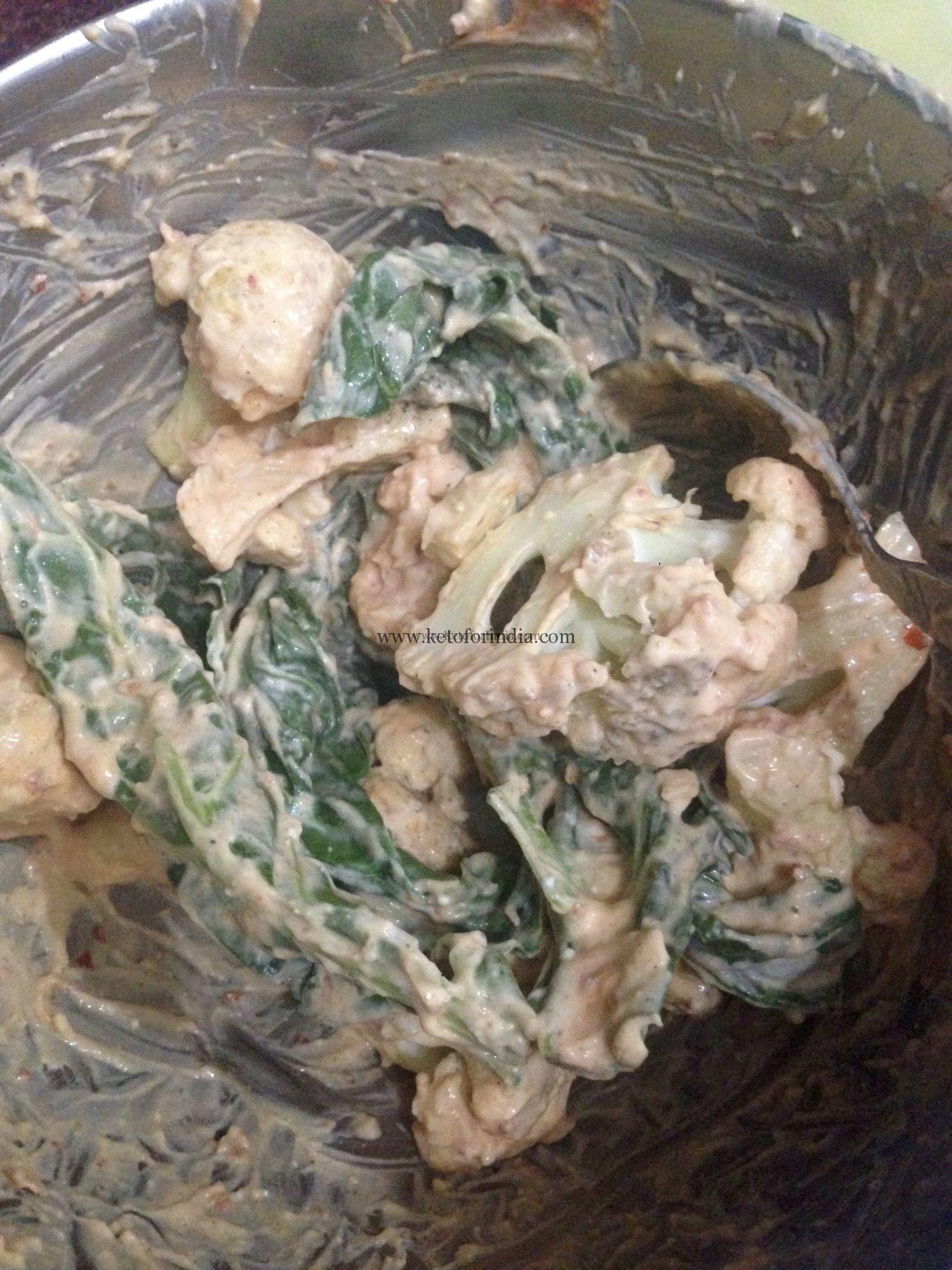 Keto Cauliflower/Spinach Pakora - Lunch Idea