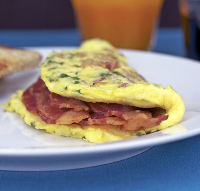 Omelette with Butter and Bacon