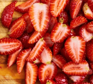 Half cup of cut Strawberries
